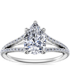 Split-Shank Diamond Engagement Ring in Platinum